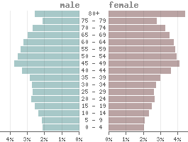 Population pyramid Portugal 2021