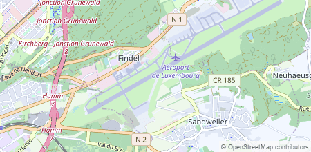 Luxembourg-Findel International Airport on the map