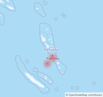 Recent earthquakes in Vanuatu
