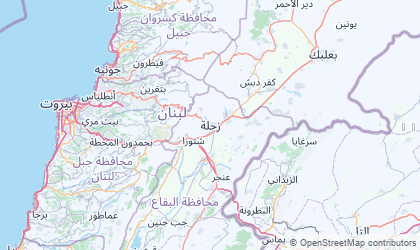 Map of Béqaa