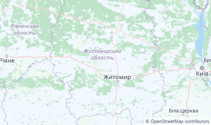 Map of Zhytomyr