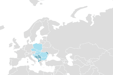 Map of member countries: CEFTA - Central European Free Trade Agreement