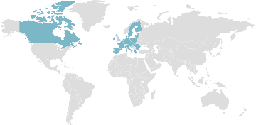 Map of member countries: CETA - Canadian-European Trade Agreement