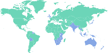Countries with left and right traffic
