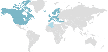 Map of member countries: NATO - North Atlantic Treaty Organization
