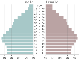 Population pyramid Colombia 2021