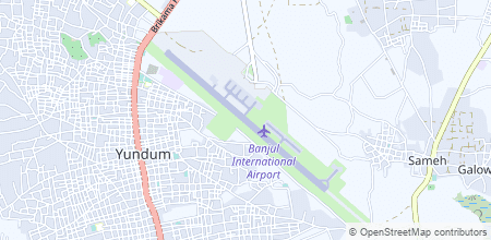 Banjul International Airport on the map