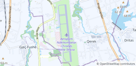 Tirana International Airport Mother Teresa on the map