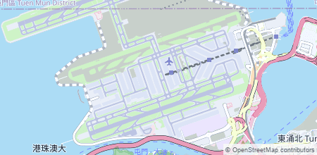 Hong Kong International Airport on the map