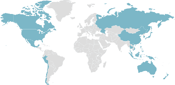 Map of member countries: APEC - Asia-Pacific Economic Cooperation