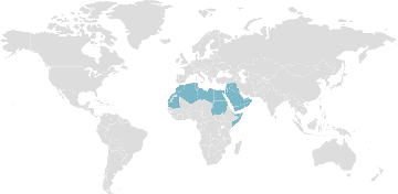 Map of member countries: Arab League