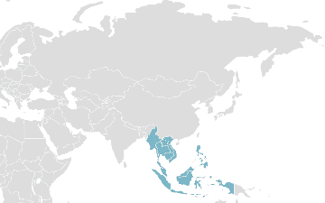 Map of member countries: ASEAN - Association of Southeast Asian Nations
