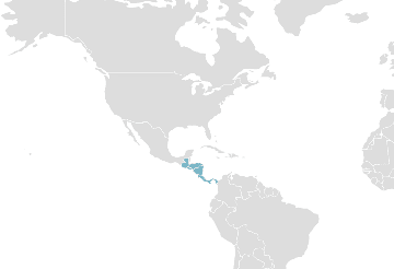 Map of member countries: CACM - Central American Common Market