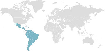 Map of member countries: CELAC - Community of Latin American and Caribbean States