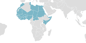 Map of member countries: COMESSA - Community of Sahel-Saharan States