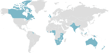 Map of member countries: Commonwealth of Nations
