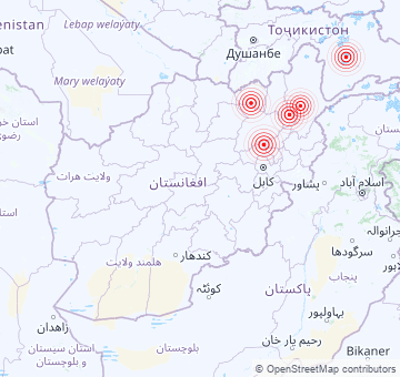 Recent earthquakes in Afghanistan
