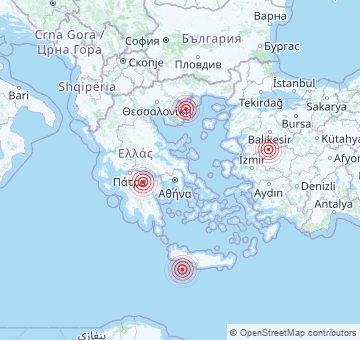 Current sea temperatures in Greece - Ionian, Aegean, central