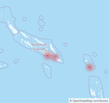 Recent earthquakes on the Solomon Islands
