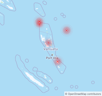 Recent earthquakes in Vanuatu