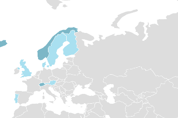Map of member countries: EFTA - European Free Trade Association