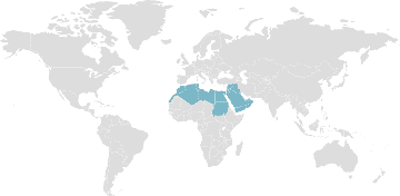 Map of member countries: GAFTA - Greater Arab Free Trade Area