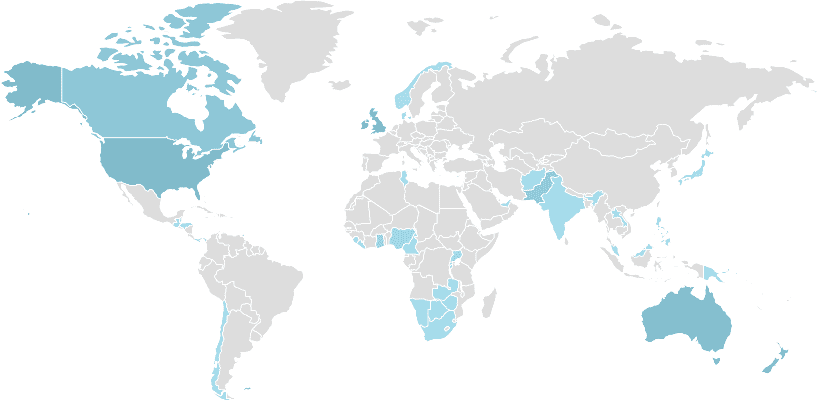 English - Worldwide distribution