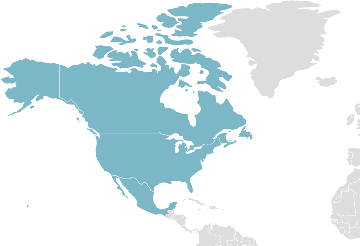 Map of member countries: NAFTA - North American Free Trade Agreement