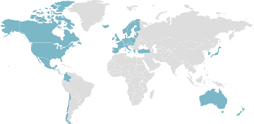 Map of member countries: OECD