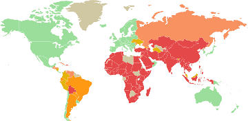 Countries with rabies risk