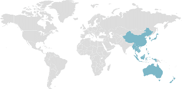 Map of member countries: RCEP - Regional, comprehensive economic partnership