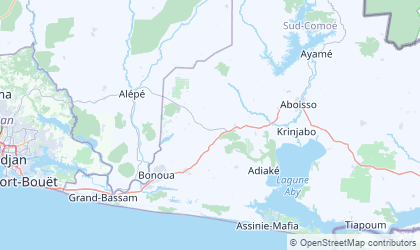 Map of Sud-Comoé