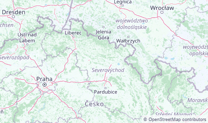 Map of Královéhradecký