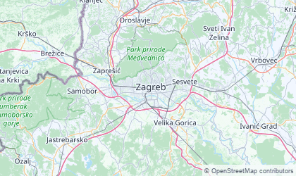 Map of Grad Zagreb