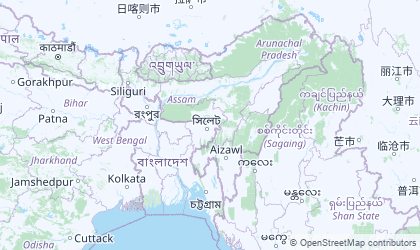Map of North Eastern India