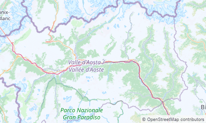 Map of Aosta Valley