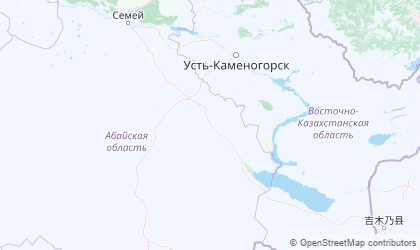 Map of East Kazakhstan