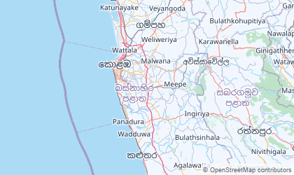 Map of Western Sri Lanka