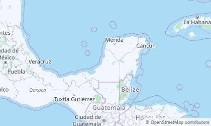 Map of Yucatan Peninsula