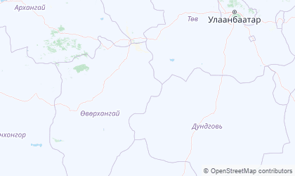 Map of Central Mongolia