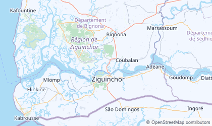 Map of Ziguinchor
