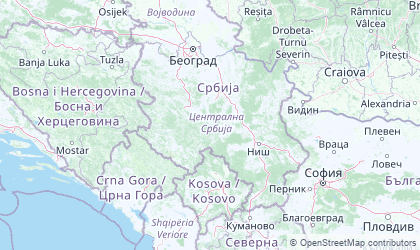 Map of Central Serbia