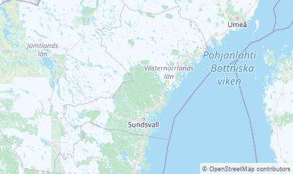 Map of Västernorrland