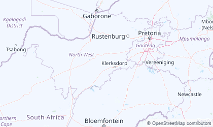 Map of North-West South Africa