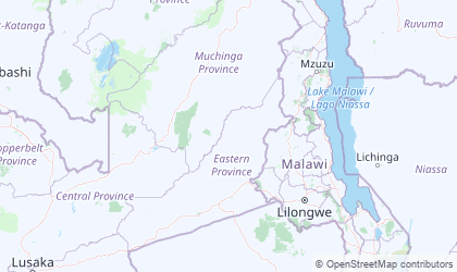 Map of Eastern Zambia