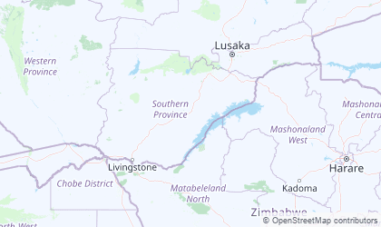 Map of Southern Zambia