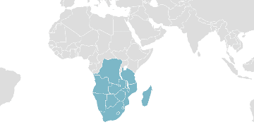 Map of member countries: SADC - Southern African Development Community