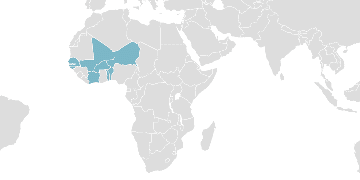 Map of member countries: UEMOA - Economic and Monetary Community of West Africa