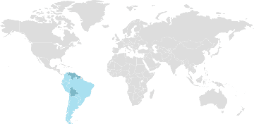 Map of member countries: USAN - Union of South American Nations
