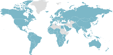 Map of member countries: WTO - World Trade Organization